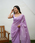 Vamsee Trending Sequins .2 Purple Georgette Saree | Grocsy