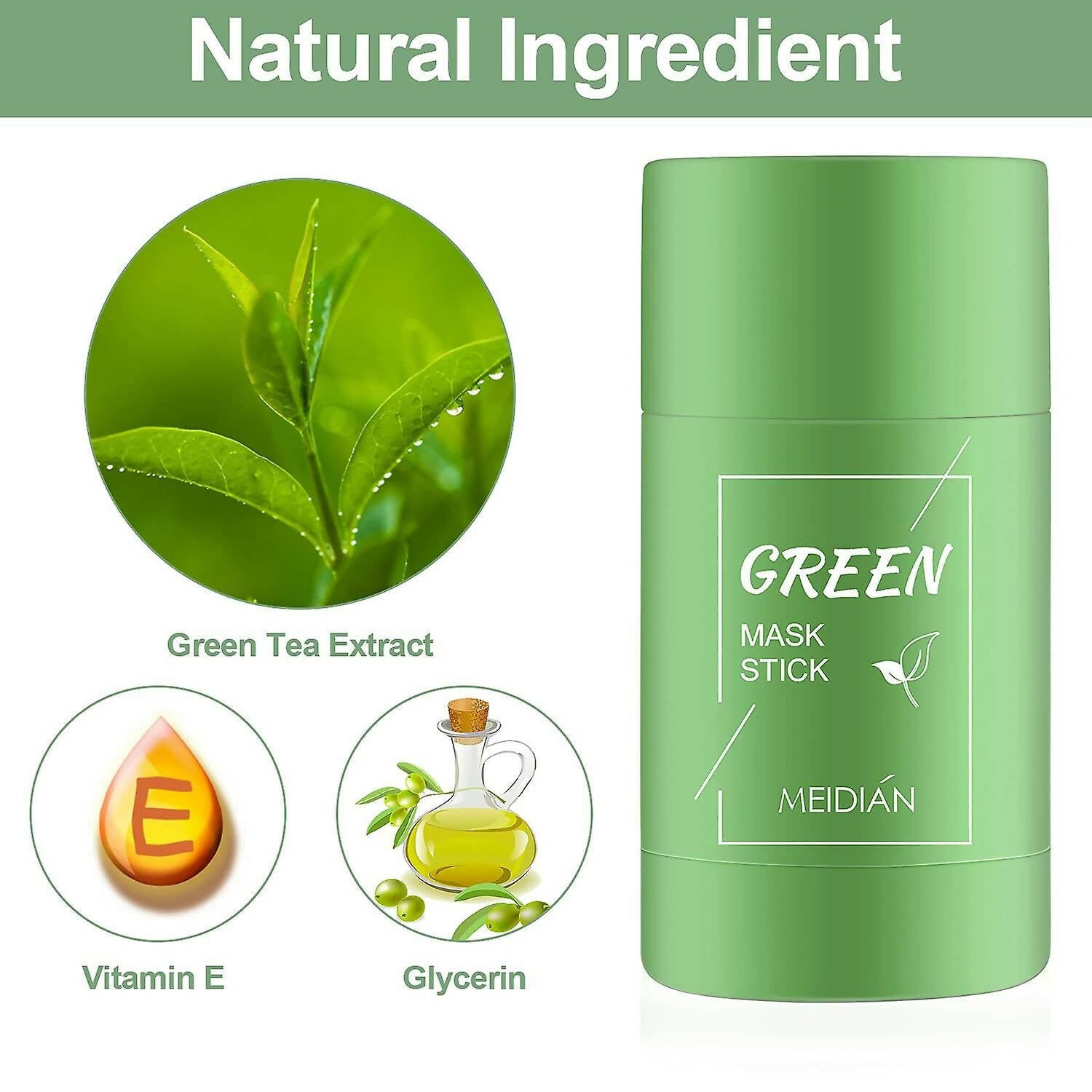 Favon Green Tea Face Mask Cleansing Stick for Anti Acne | Grocsy