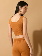 Myshka Women's Mustard Solid Party Top | Grocsy
