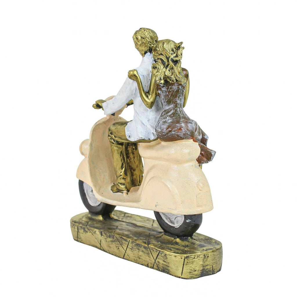 Tied Ribbons Romantic Love Couple On Scooter Showpiece Statue Decorative Items For Home | Grocsy