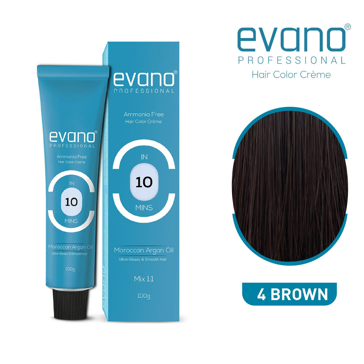 Evano Professional Creme Hair Colour Brown for Women & Men | Grocsy