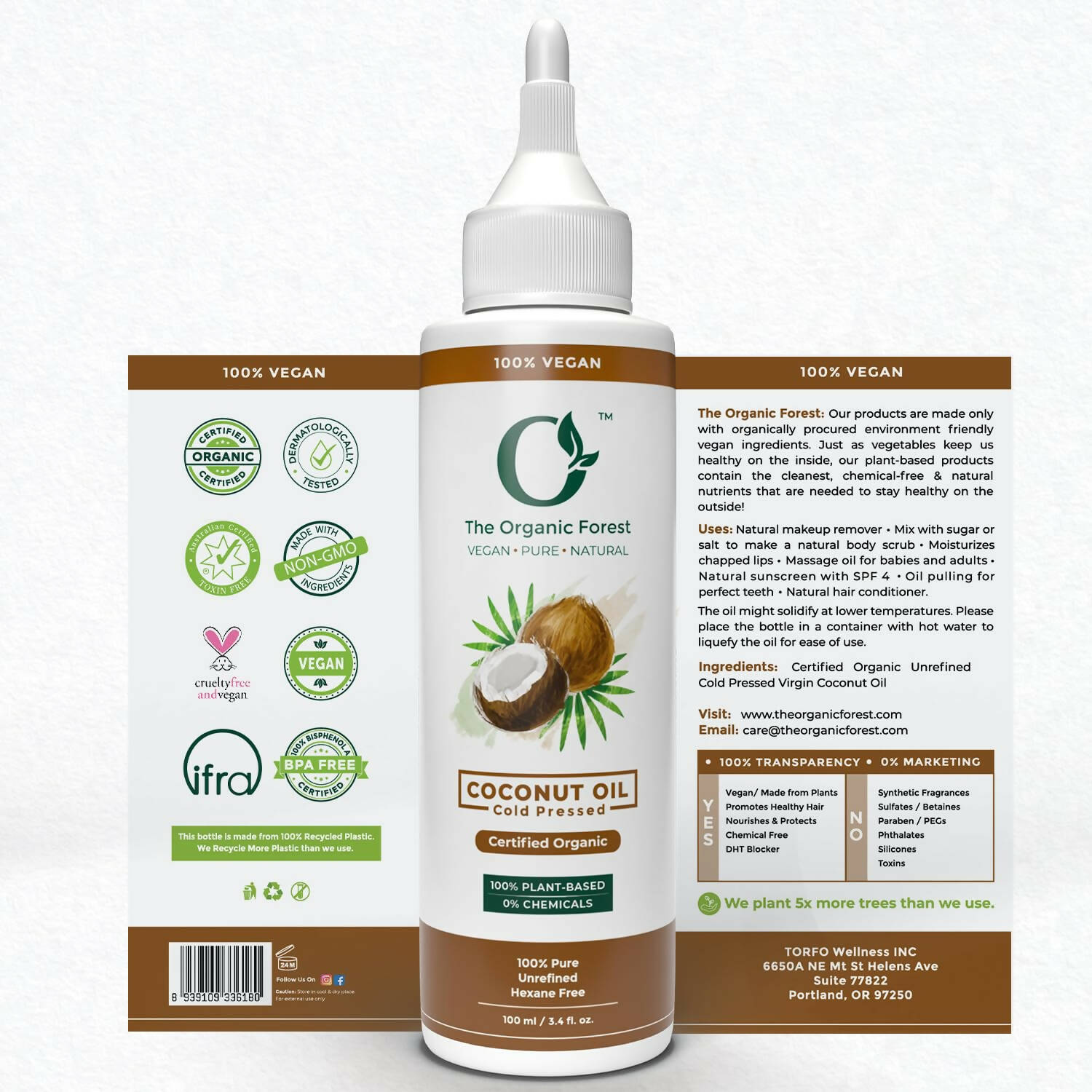 The Organic Forest Cold Pressed Coconut Oil | Grocsy