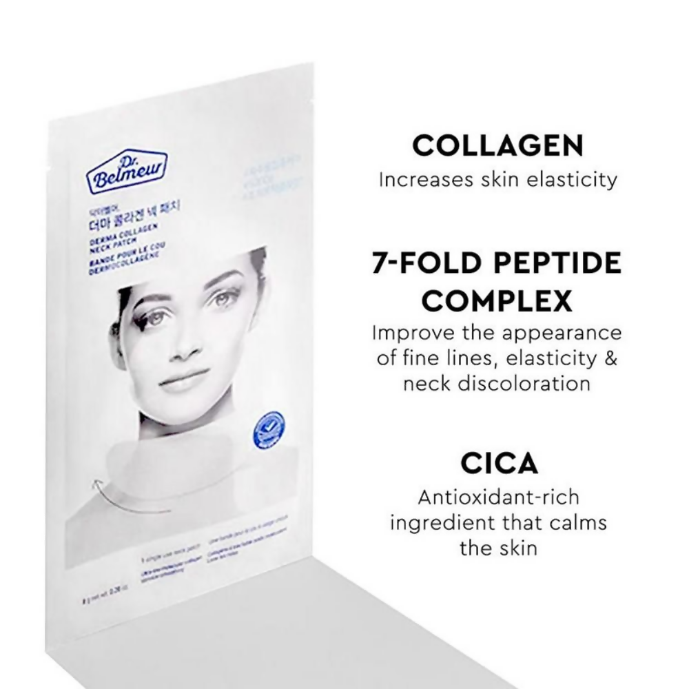 The Face Shop Dr.Belmeur Derma Collagen Hydrogel Neck Patches, Smooths Wrinkles On Neck Instantly | Grocsy