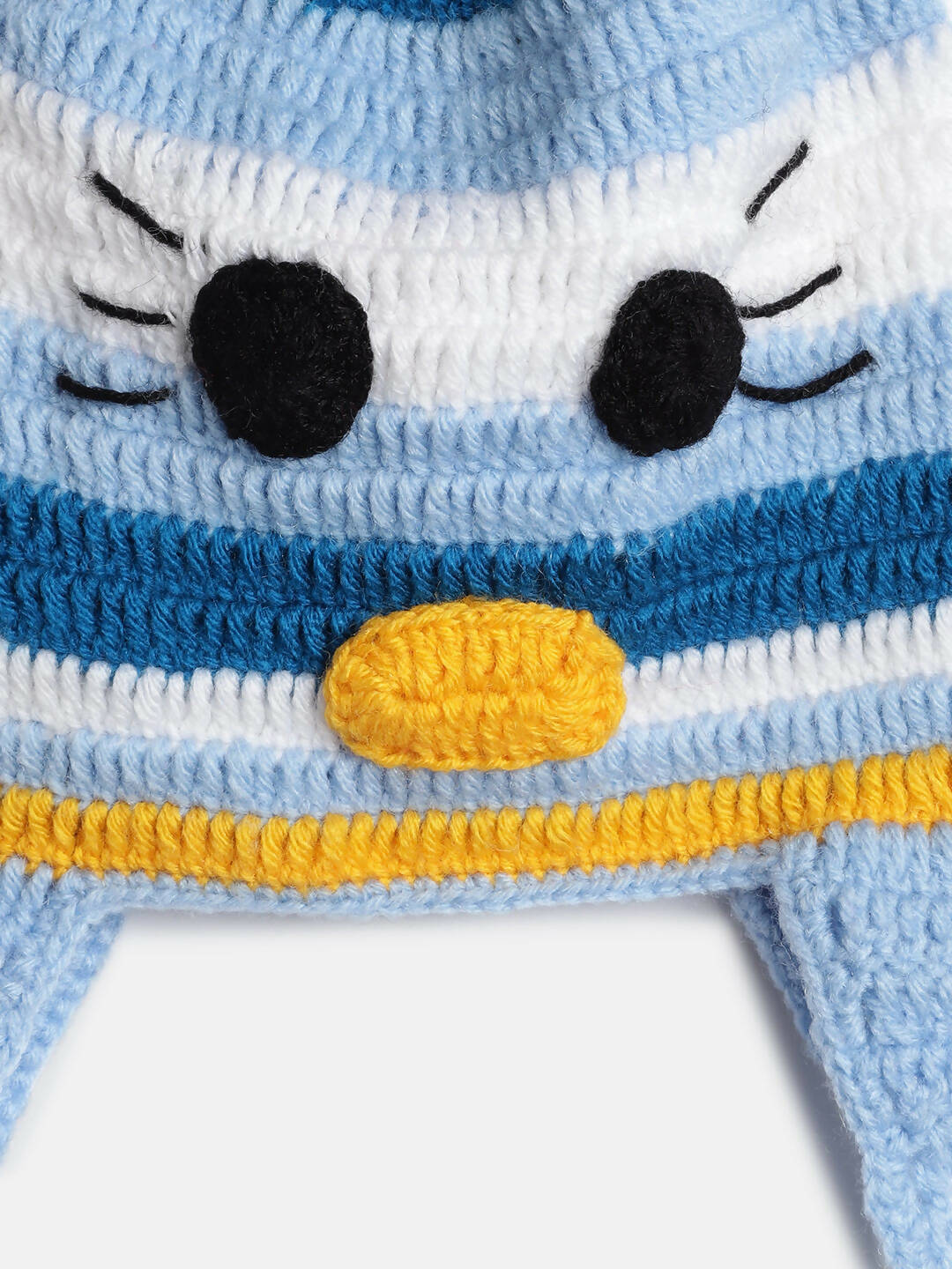 Chutput Kids Woollen Hand Knitted Cat Detail Cap - Blue | Grocsy