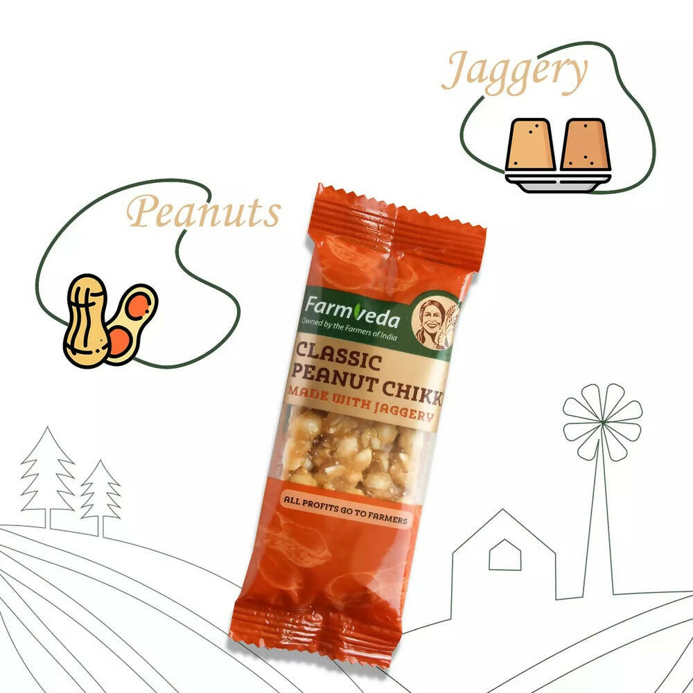 Farmveda Classic Peanut Chikki-Made With Jaggery | Grocsy