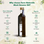 Farm Naturelle Wood Pressed Black Sesame Oil | Grocsy