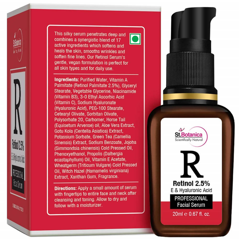 St.Botanica Retinol 2.5% E & Hyaluronic Acid Professional Facial Serum | Grocsy