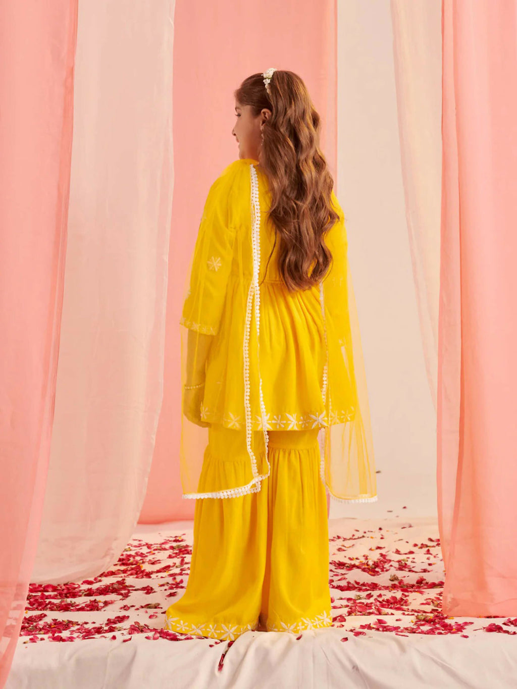 Joban Fashion Girl's Mustard Color Sharara Set | Grocsy