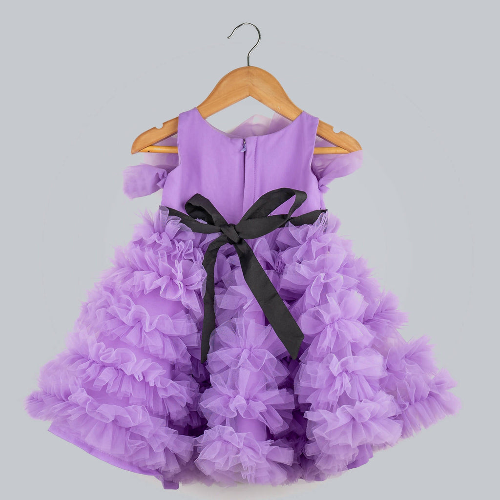 Pink Cow Fashions Purple Frilled Dress | Grocsy