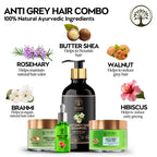 Ivory Natural Grey Hair Advanced Combo (Serum, Shampoo, Cream & Gel) For Both Men & Women | Grocsy