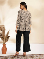 Janasya Black Crepe Solid Top,Bottom & Jacket | Grocsy