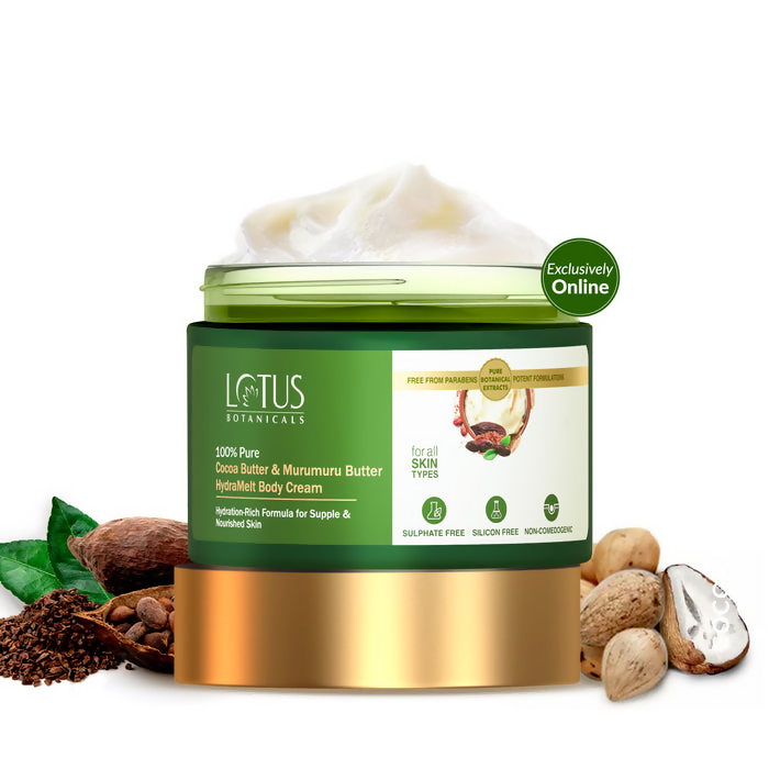 Lotus Botanicals 100% Pure Cocoa Butter & Murumuru Butter HydraMelt Body Cream | Grocsy