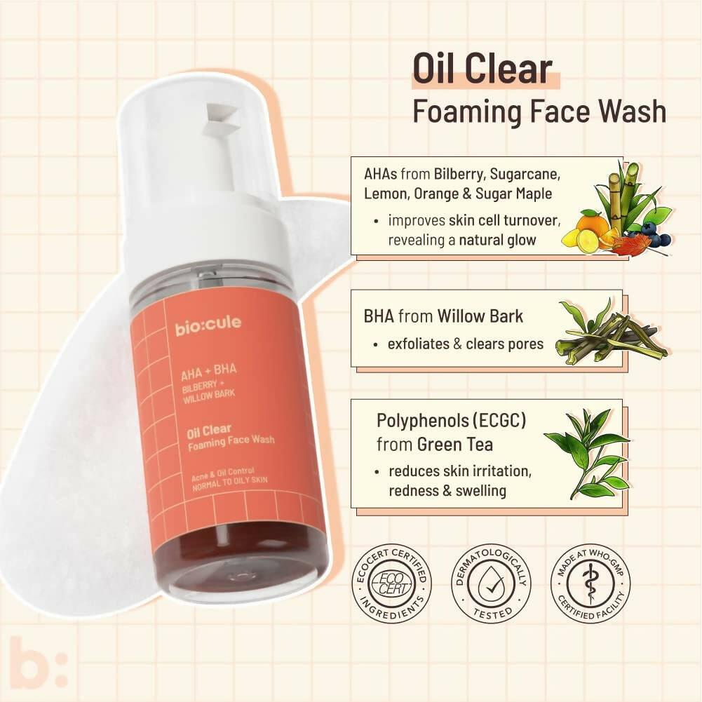 Biocule Oil Clear Foaming Face Wash | Grocsy