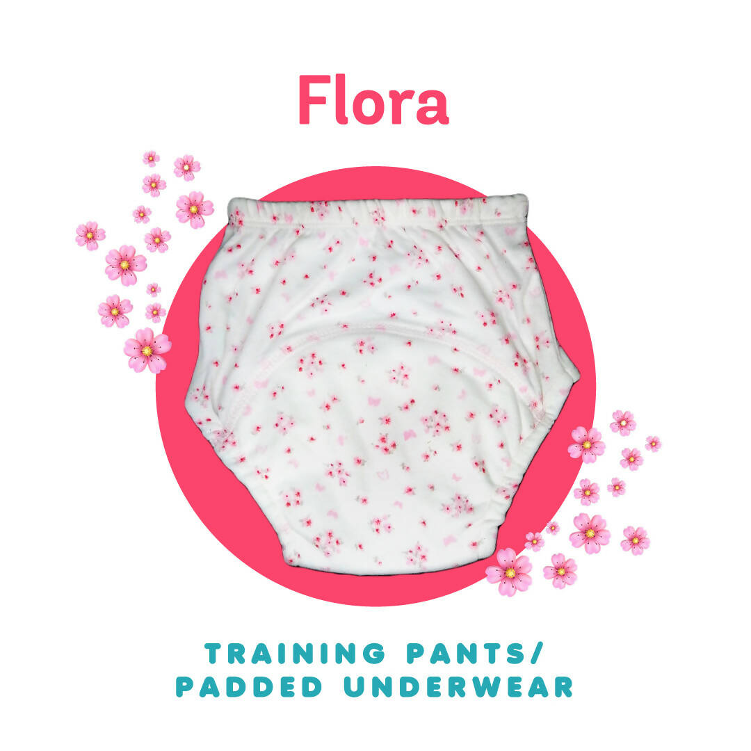 Kindermum Cotton Padded Pull Up Training Pants/Padded Underwear For Kids Flower Shower-Set of 2 pcs | Grocsy