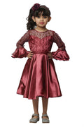 Asmaani Kids Party Wear Stylish Dresses, Perfect for Parties, Functions & Vacations - Maroon | Grocsy