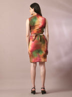 Myshka Women's Multi Printed Shawl Neck Party Top With Skirt Co-ord set | Grocsy