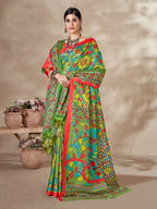 Aayaa Designer Winter Collection Printed Saree With Shawl - Multi Color | Grocsy