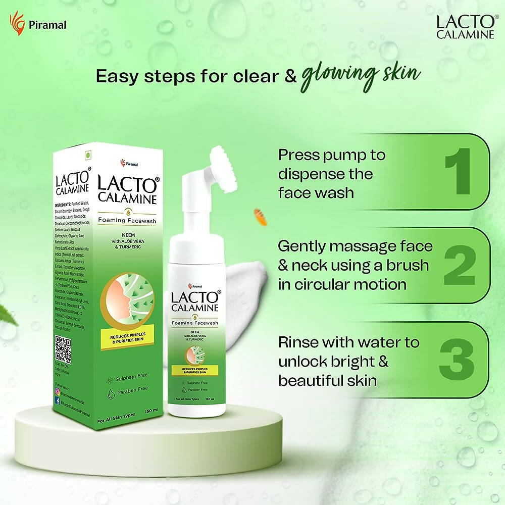 Lacto Calamine Neem with Aloe & Turmeric Foaming Face Wash | Grocsy
