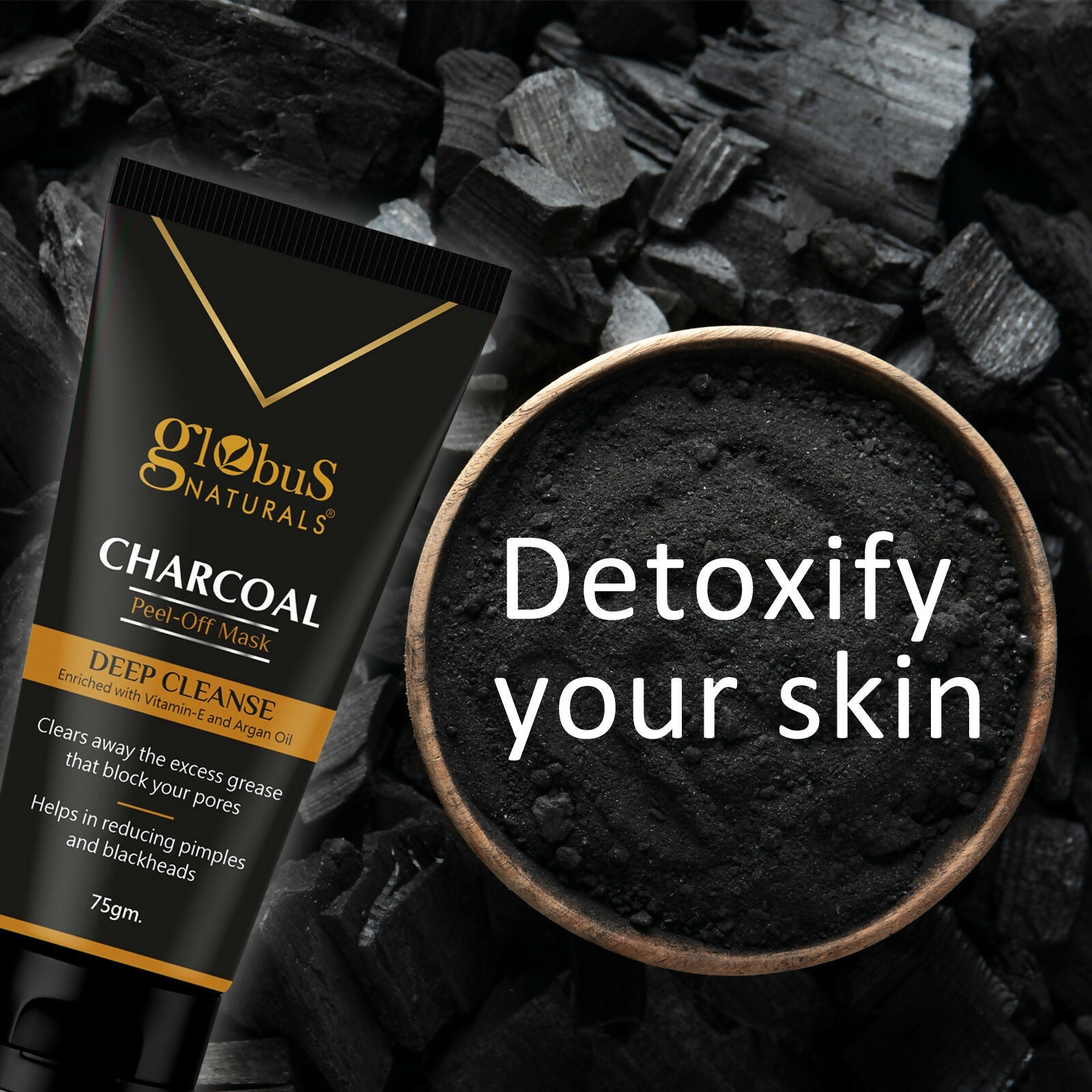 Globus Naturals Charcoal Peel Off Mask | Grocsy