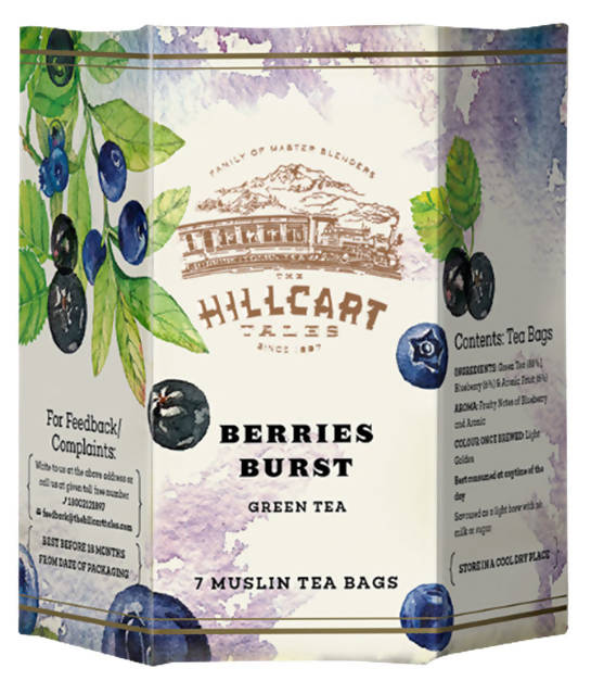 The Hillcart Tales Berries Burst Green Tea Bags | Grocsy