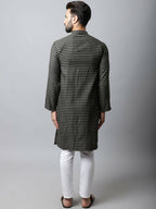 Even Apparels Brown Color Pure Cotton Men's Kurta With Band Collar (CHK1185) | Grocsy