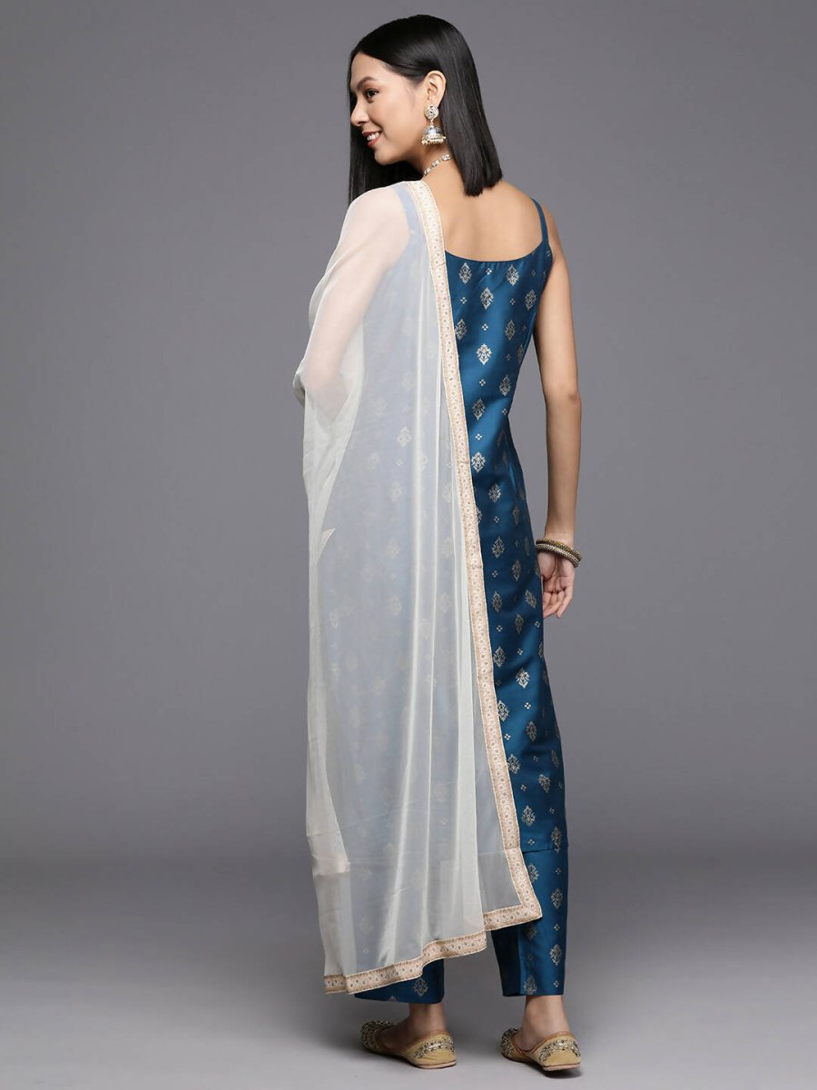 Ahalyaa Women's Traditional wear Kurta Set - Blue | Grocsy