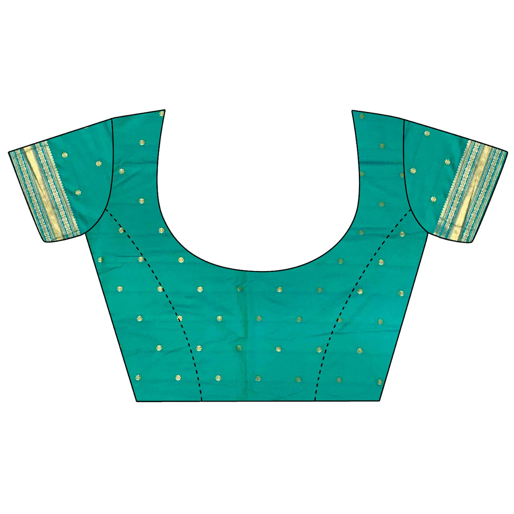 Joban Fashion Sea Green Banarasi Soft Silk Woven Saree | Grocsy
