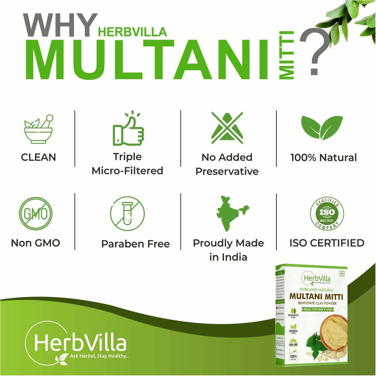 Herbvilla Multani Mitti Powder | Grocsy
