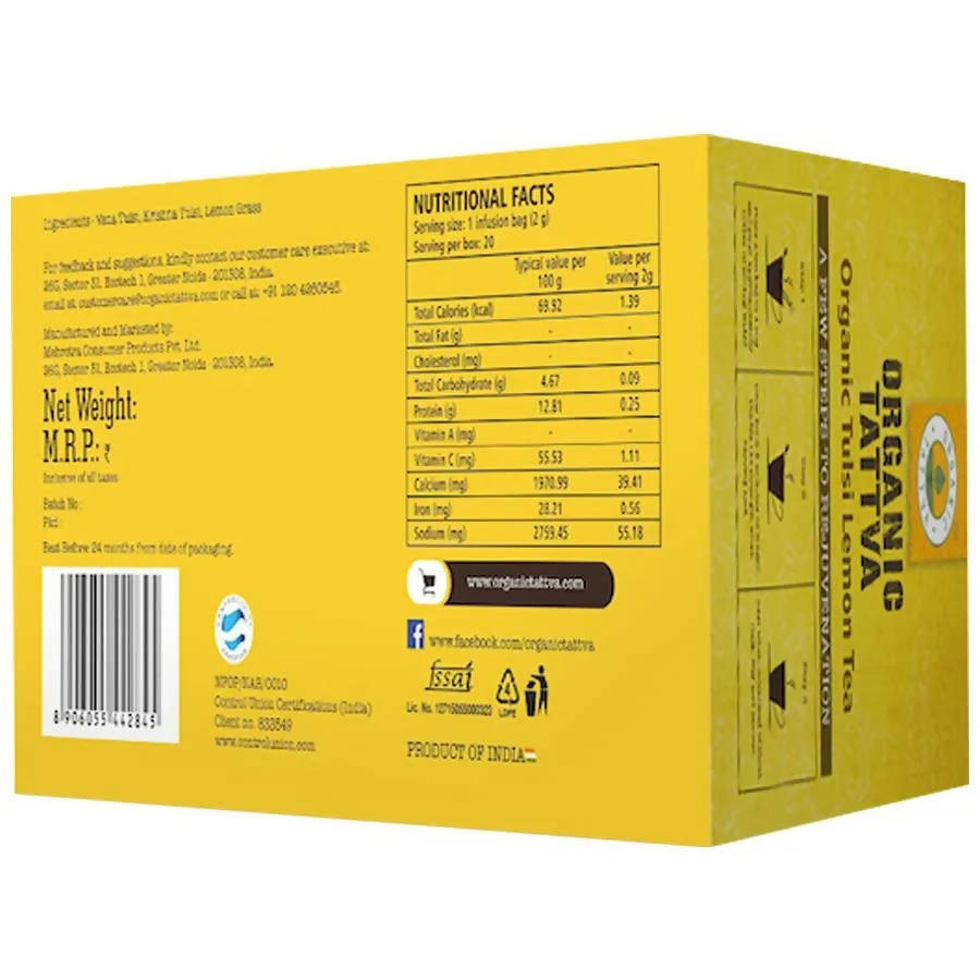 Organic Tattva Tulsi Lemon Tea | Grocsy