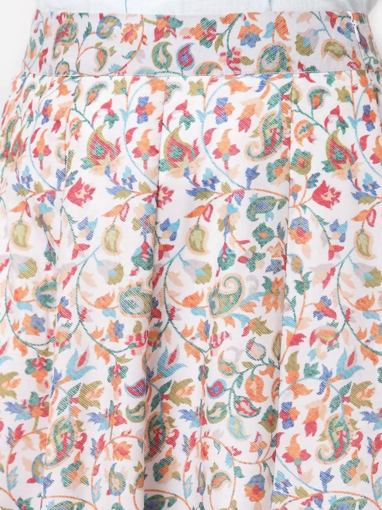 Myshka Multicolor Cotton blend Printed Skirt | Grocsy