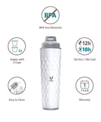 Vaya Drynk Stainless Steel Water Bottle Tumbler for Office - 600ml (White) | Grocsy