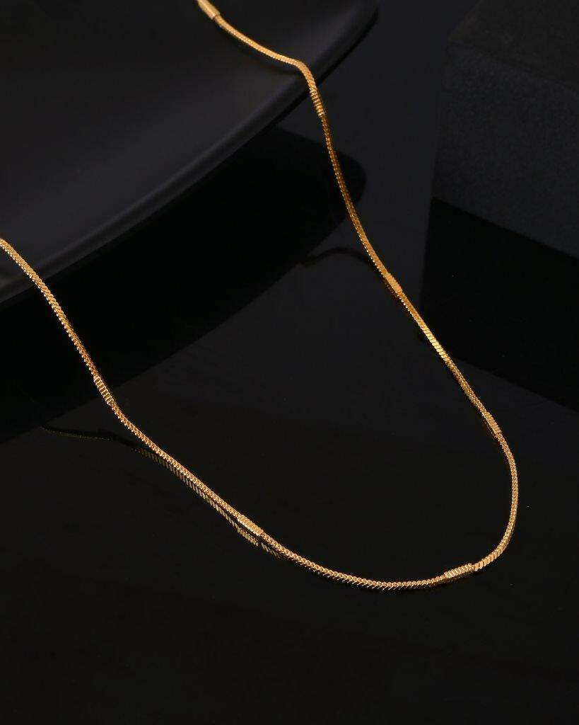 VOJ Women Gold-Polished Self Designed Pipe Chain | Grocsy