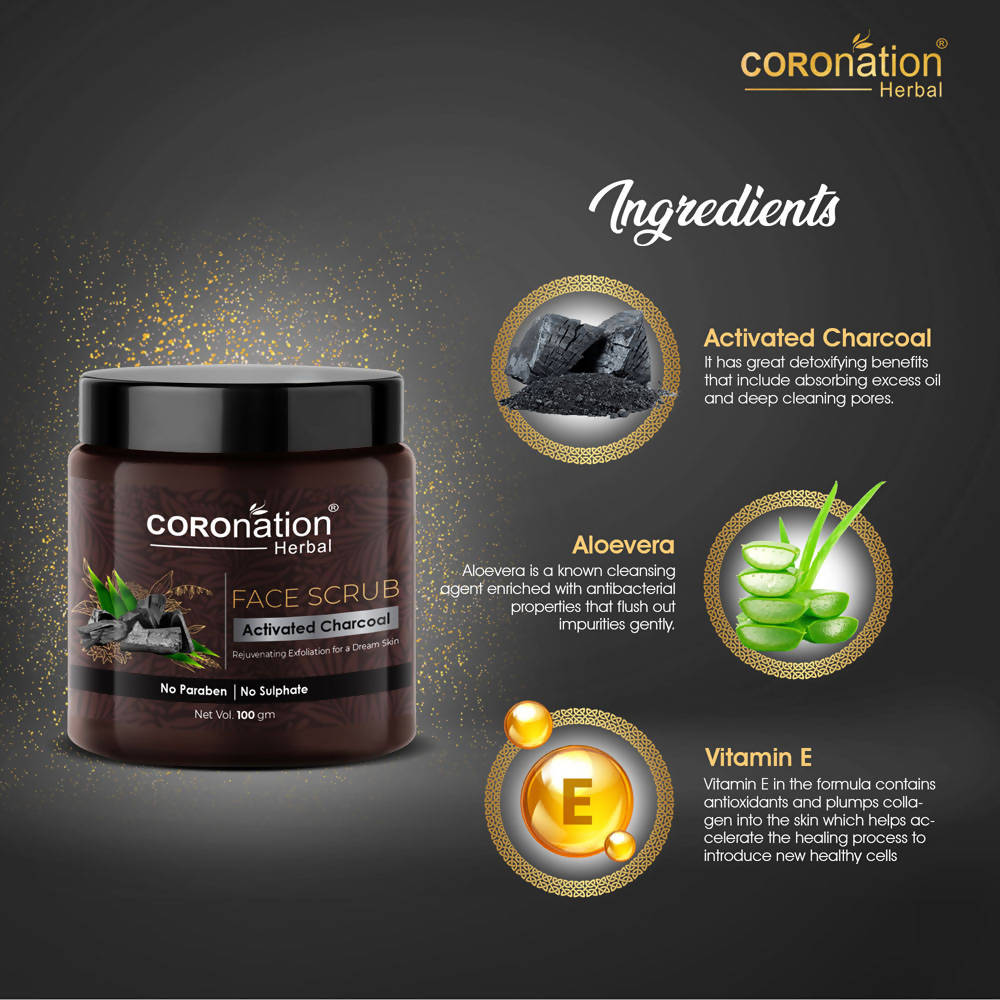 Coronation Herbal Activated Charcoal Face Scrub | Grocsy
