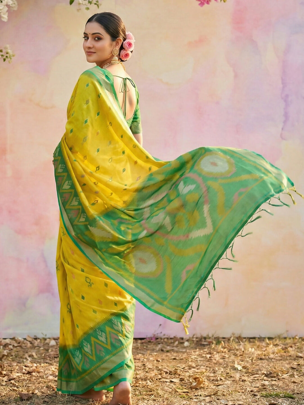 Shree Shyam Fashion Green Soft Silk Saree | Grocsy