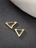 NVR Men's Gold-Polished Geometric Shape Stainless Steel Studs Earring | Grocsy