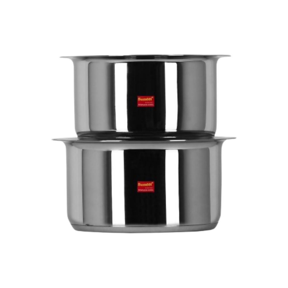 Sumeet Stainless Steel Induction Bottom Induction & Gas Stove Friendly Container Set | Grocsy