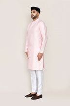 Joban Fashion Red Colored Weaving Silk Fabric Kurta With Straight Fit Pant | Grocsy