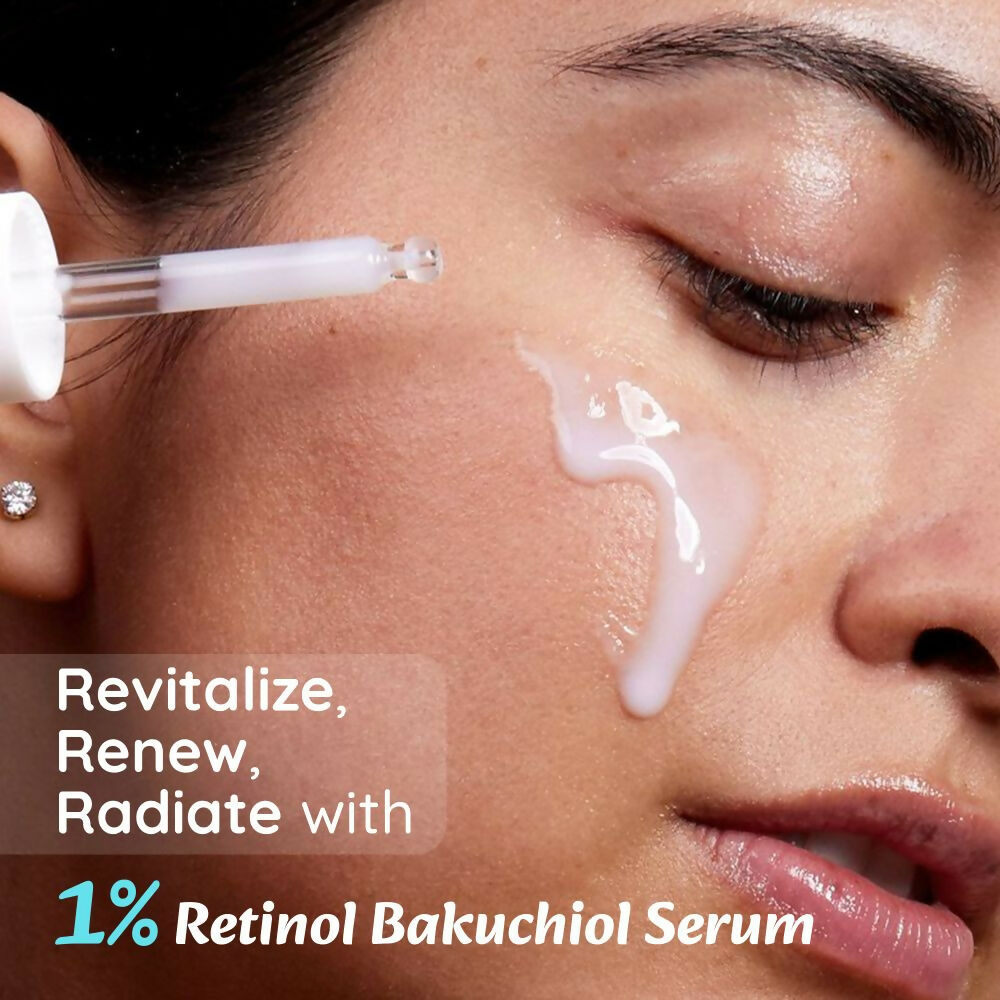 Wild Oak 1% Retinol Bakuchiol Face Serum Anti-Aging Brightening & Skin Texture Improvement | Grocsy
