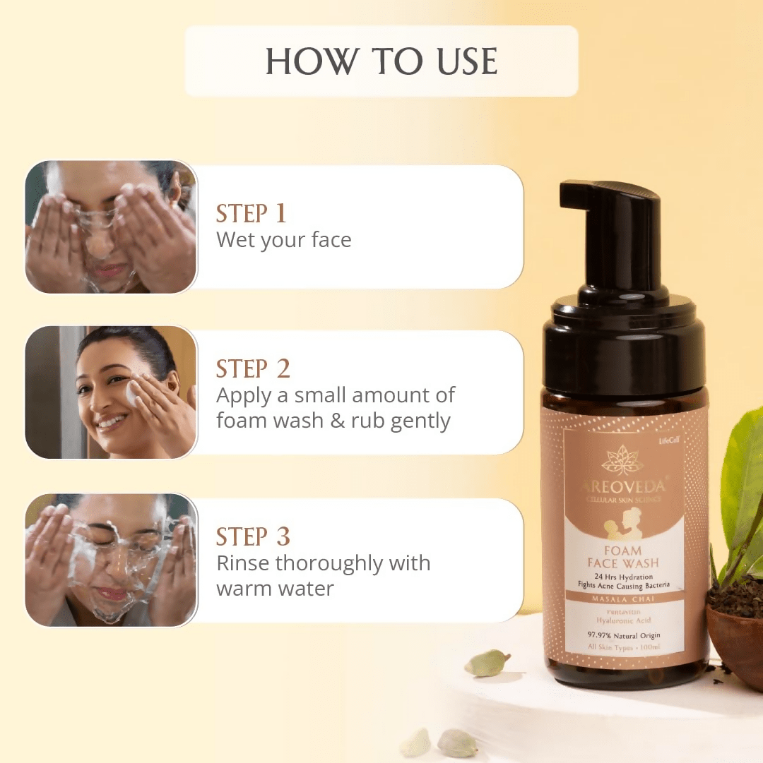 AreoVeda Moisturizing Foam Face Wash | Grocsy