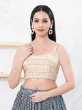 Joban Fashion Gold Shift Sleeveless Back Open Blouse | Grocsy
