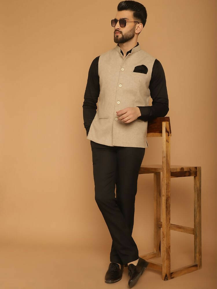 Even Apparels Pure Wool Nehru Jacket - Off White | Grocsy