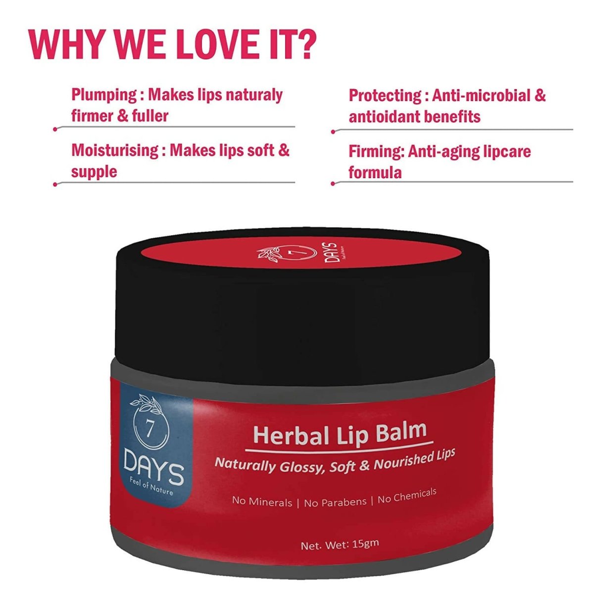 7 DAYS Herbal Lip Balm | Grocsy