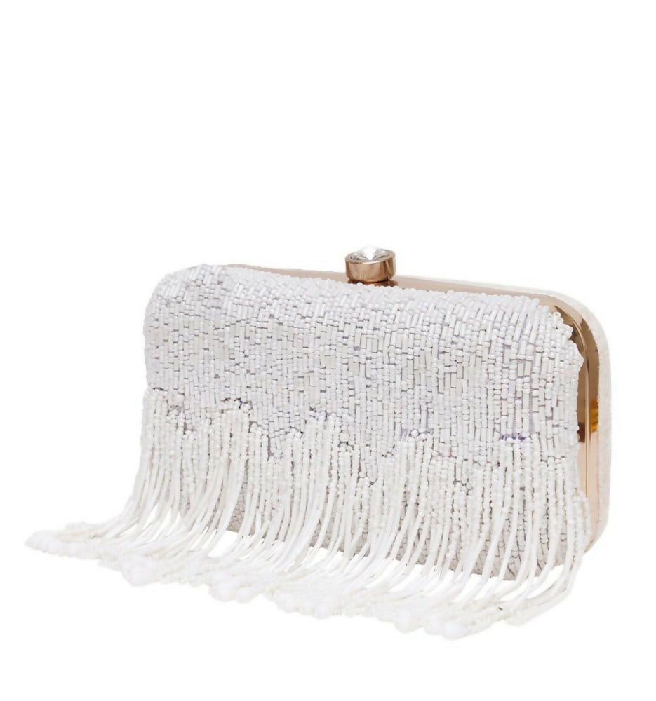 Joban Fashion Women Embellished Box Clutch - White | Grocsy