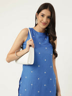 Joban Fashion Blue Rayon and Embroidered Work Straight Kurta Bottom Set | Grocsy