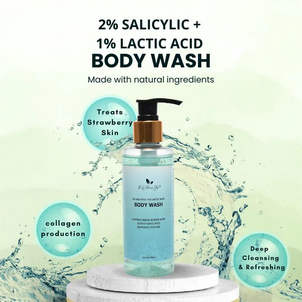 The Wellness Shop 2% Salicylic+1% Lactic Acid Body Wash | Grocsy