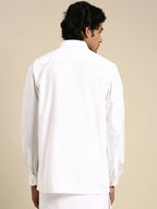 Ramraj Cotton Mens Full Sleeve White Shirt Plus Size - Pure Cotton | Grocsy
