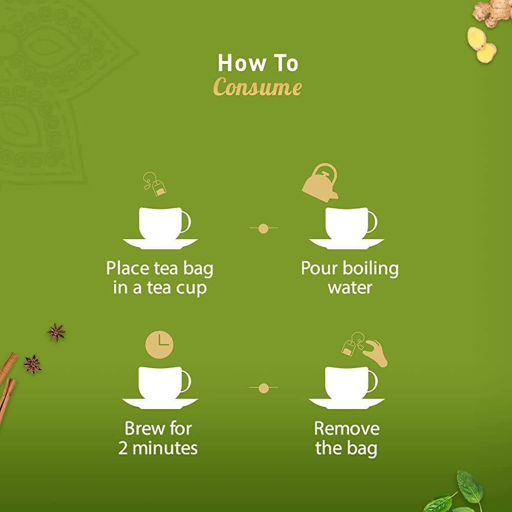 Dabur Vedic Green Teabags - Detox Kahwa | Grocsy