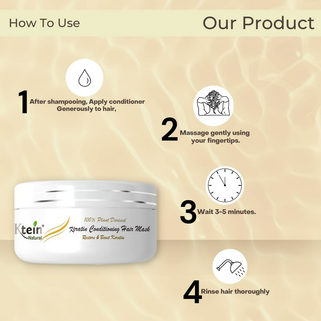 Ktein Natural Plant Derived Keratin Conditioning Hair Masks | Grocsy