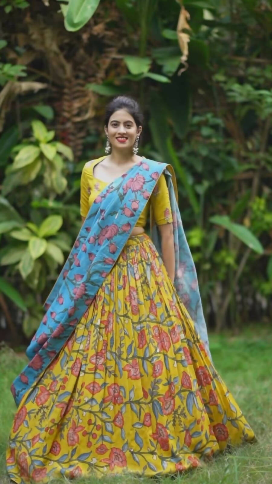 DEIANA'S Beautiful Pure Digital Print Weaving Lehengha Choli - Sky Blue | Grocsy