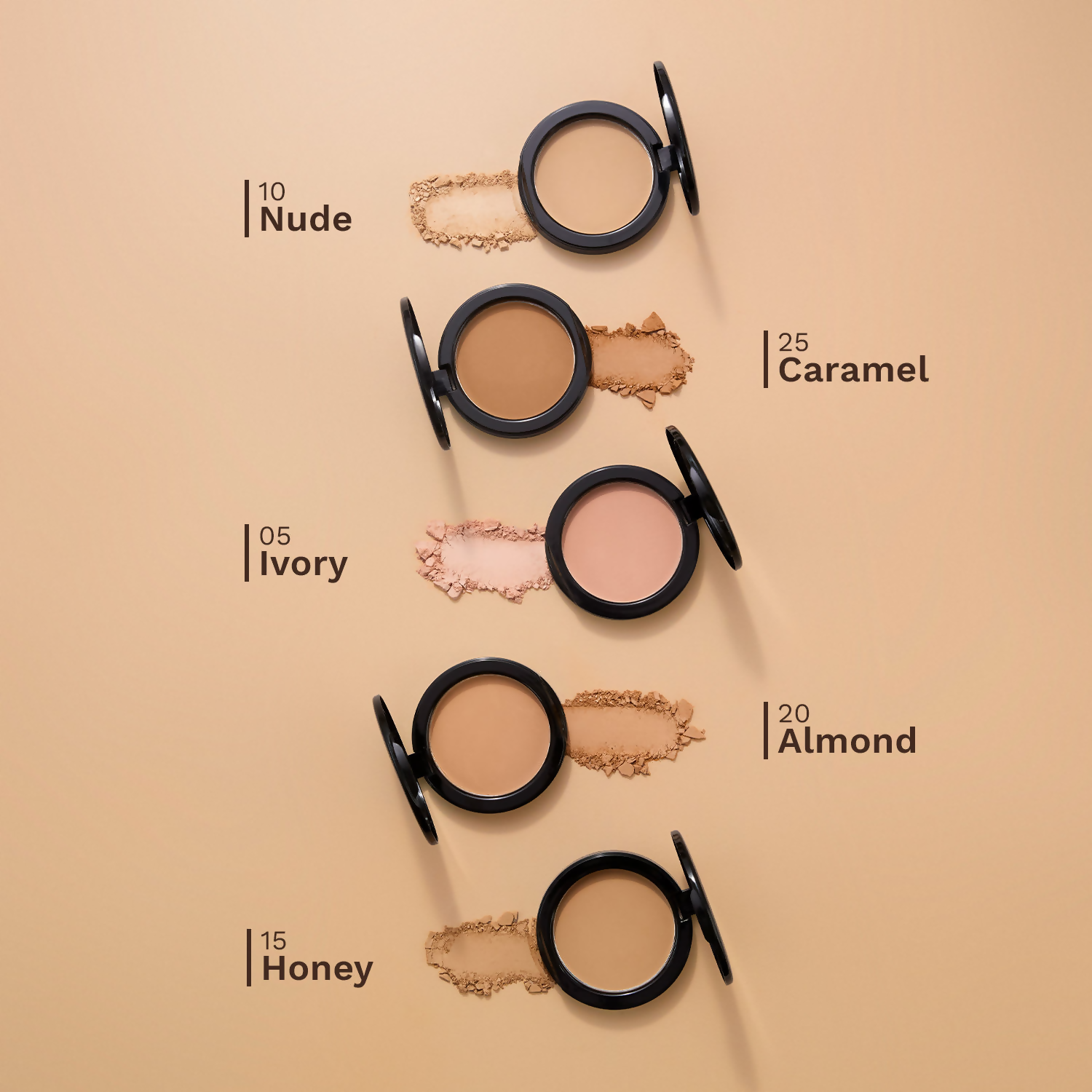 Pilgrim Matte Finish Compact Powder With SPF 25 - Caramel-25 | Grocsy